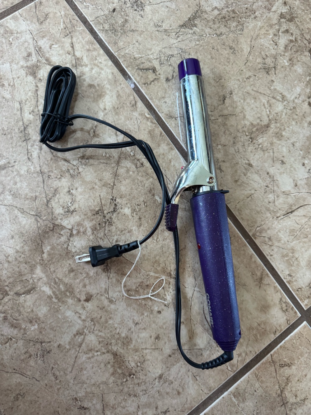 Purple Curling Wand with Sparkle Handle - Professional Women’s Hair Tool